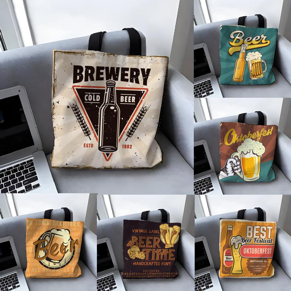 Beer Wine Grocery - Opbergzakken Canvas draagtas Grote designer handtassen