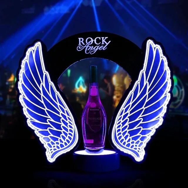 Wine Beer Bar - Oplaadbare LED-flitsende engelenvleugels wijn- en champagneflesverfraaier