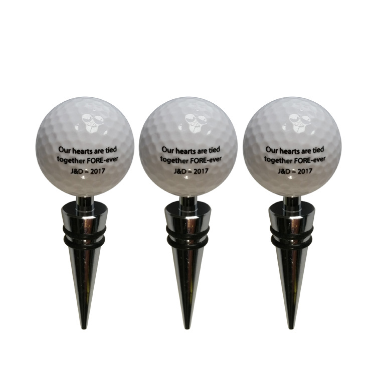 Wine X Beer - 1 st Golfbal Wijnflessenstop Legering Golfbal