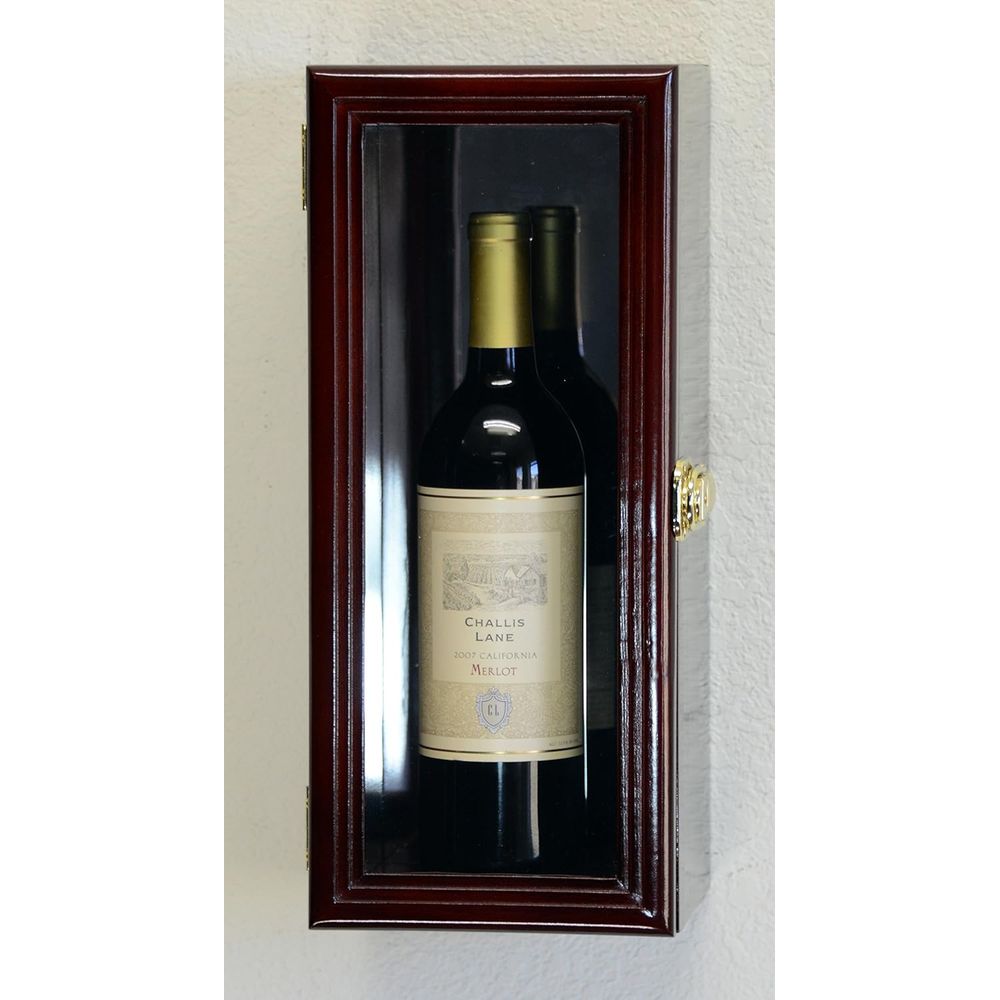 Wine & Beer Emporium - Wandvitrine voor wijnflessen met spiegelachterwand, geschikt