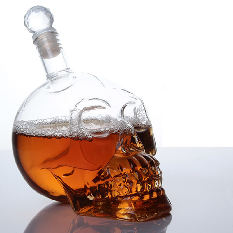 Whisky Beer And Wine - Creatieve Schedel Hoofd Karaf Kristallen Fles