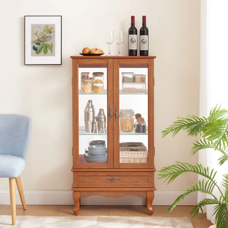 Wine & Beer Emporium - Verlichte glazen vitrinekast, glazen wijnkast, curiosakast