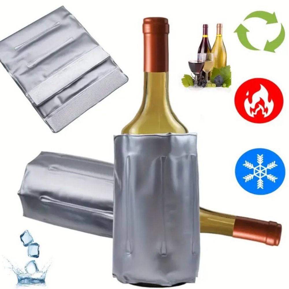 Wine Chiller Sleeve - Drankentas Herbruikbare wijnkoeltas Grijs Snelkoelende wijnkoelerhoes