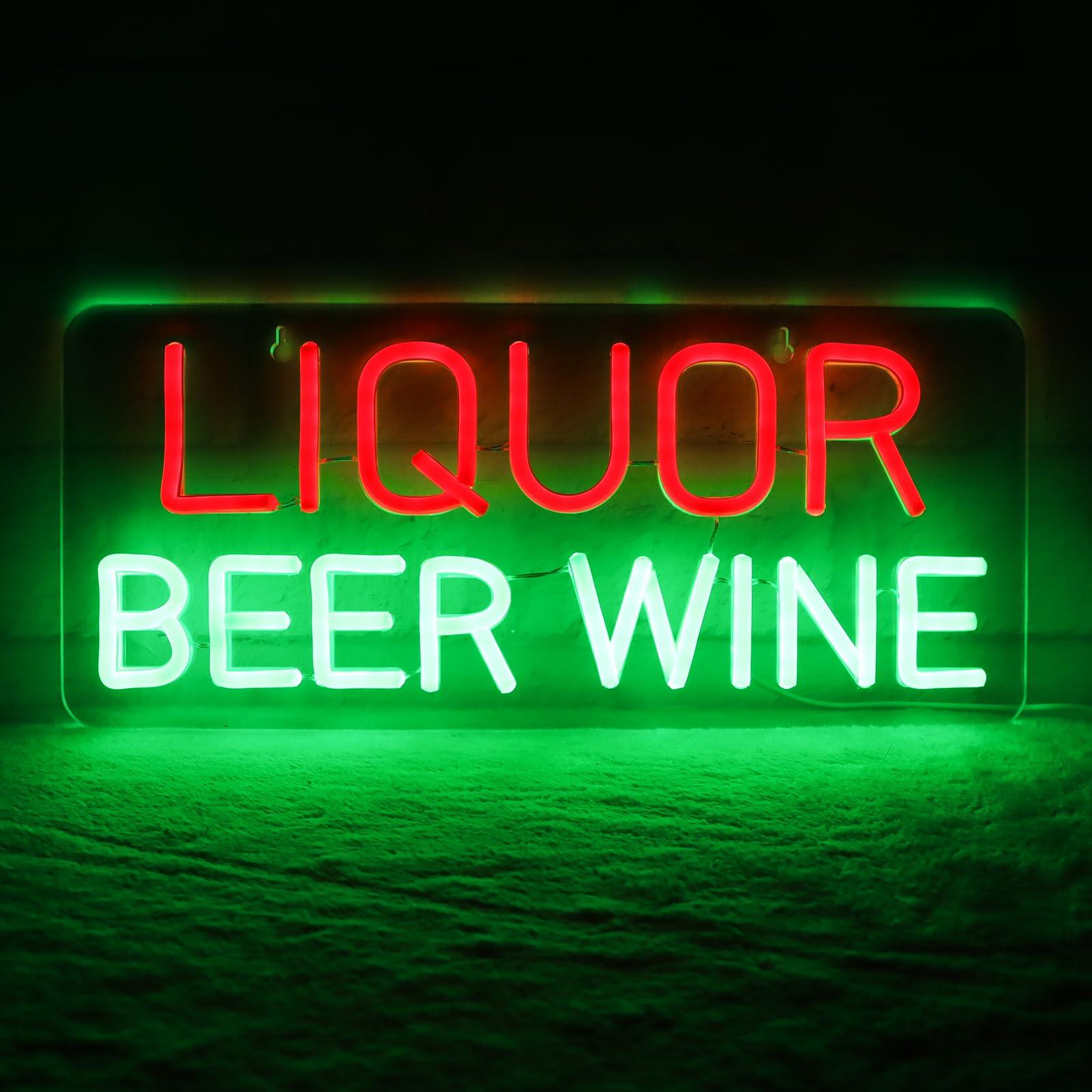 Wine Beer Store - Liquor, bier, wijn neonborden voor wanddecoratie,