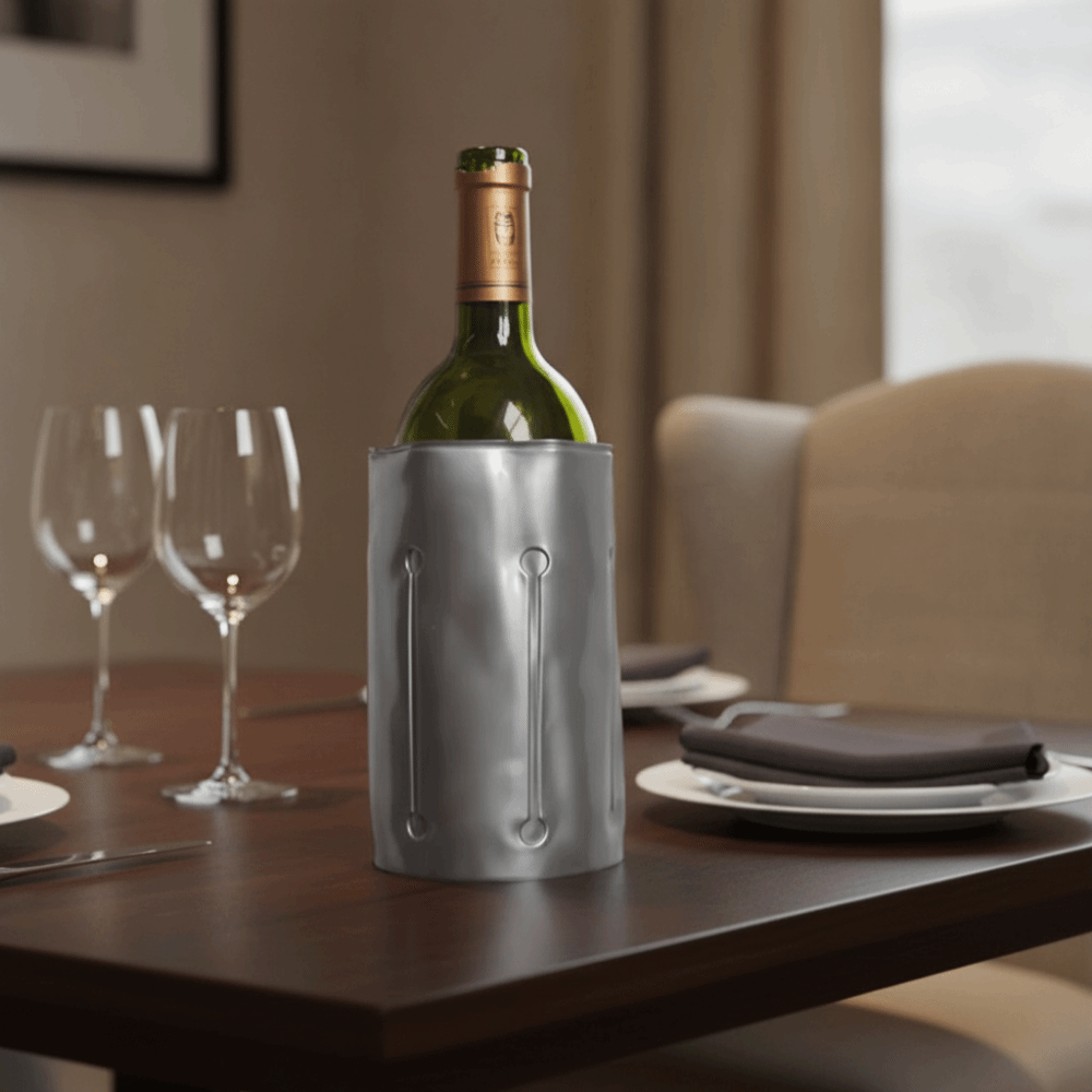 Herbruikbare wijnkoeltas grijs - Wine Chiller Sleeve recensie en prijs